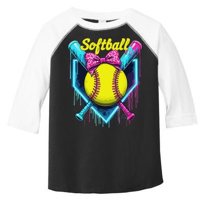 Softball Player Ice Cream Softball Drip Toddler Fine Jersey T-Shirt
