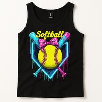Softball Player Ice Cream Softball Drip Tank Top