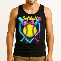 Softball Player Ice Cream Softball Drip Tank Top