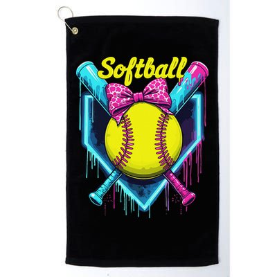 Softball Player Ice Cream Softball Drip Golf Towel