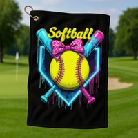 Softball Player Ice Cream Softball Drip Golf Towel