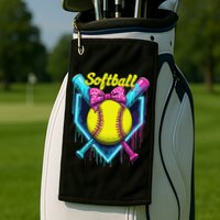Softball Player Ice Cream Softball Drip Golf Towel