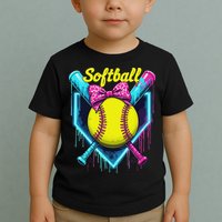 Softball Player Ice Cream Softball Drip Toddler T-Shirt
