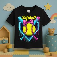 Softball Player Ice Cream Softball Drip Toddler T-Shirt