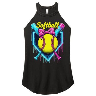 Softball Player Ice Cream Softball Drip Women's Perfect Tri Rocker Tank