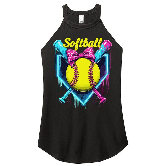 Softball Player Ice Cream Softball Drip Women's Perfect Tri Rocker Tank