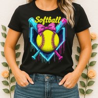 Softball Player Ice Cream Softball Drip Womens T-Shirt