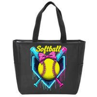 Softball Player Ice Cream Softball Drip Zip Tote Bag
