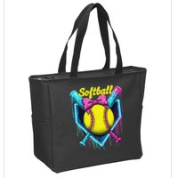 Softball Player Ice Cream Softball Drip Zip Tote Bag