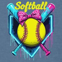 Softball Player Ice Cream Softball Drip Garment-Dyed Sweatshirt