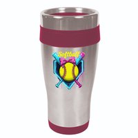 Softball Player Ice Cream Softball Drip 16oz Travel Tumbler