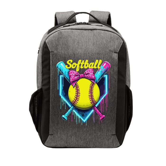Softball Player Ice Cream Softball Drip Vector Backpack