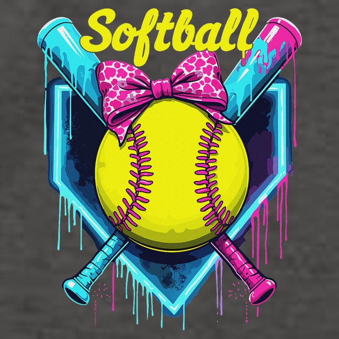 Softball Player Ice Cream Softball Drip Vector Backpack