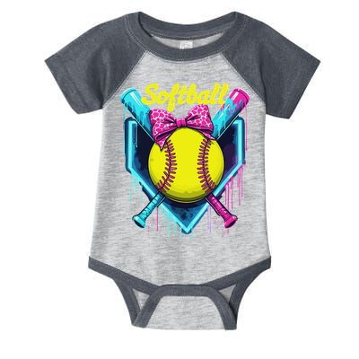 Softball Player Ice Cream Softball Drip Infant Baby Jersey Bodysuit