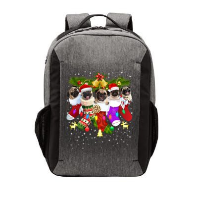 Santa Pugs In Christmas Socks Funny Xmas Dog Lover Pug Mom Gift Vector Backpack