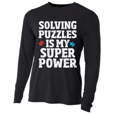 Solving Puzzles Is My Super-Power Autism Awareness  Meaningful Gift Cooling Performance Long Sleeve Crew