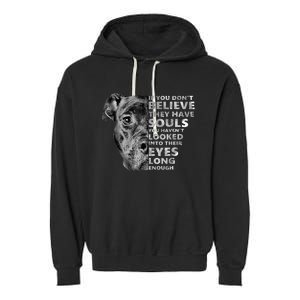 Soul Pitbull I Love Pitbull Dog Lover Garment-Dyed Fleece Hoodie