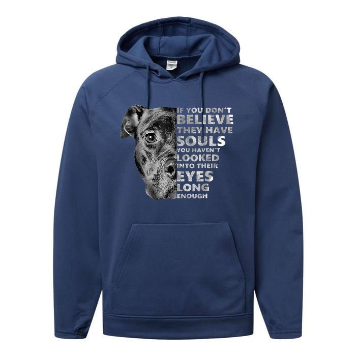 Soul Pitbull I Love Pitbull Dog Lover Performance Fleece Hoodie