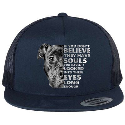 Soul Pitbull I Love Pitbull Dog Lover Flat Bill Trucker Hat