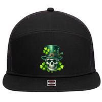 Saint Patrick Irish Sugar Skull Day Of Dead St Patricks Day 7 Panel Mesh Trucker Snapback Hat