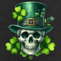 Saint Patrick Irish Sugar Skull Day Of Dead St Patricks Day 7 Panel Mesh Trucker Snapback Hat