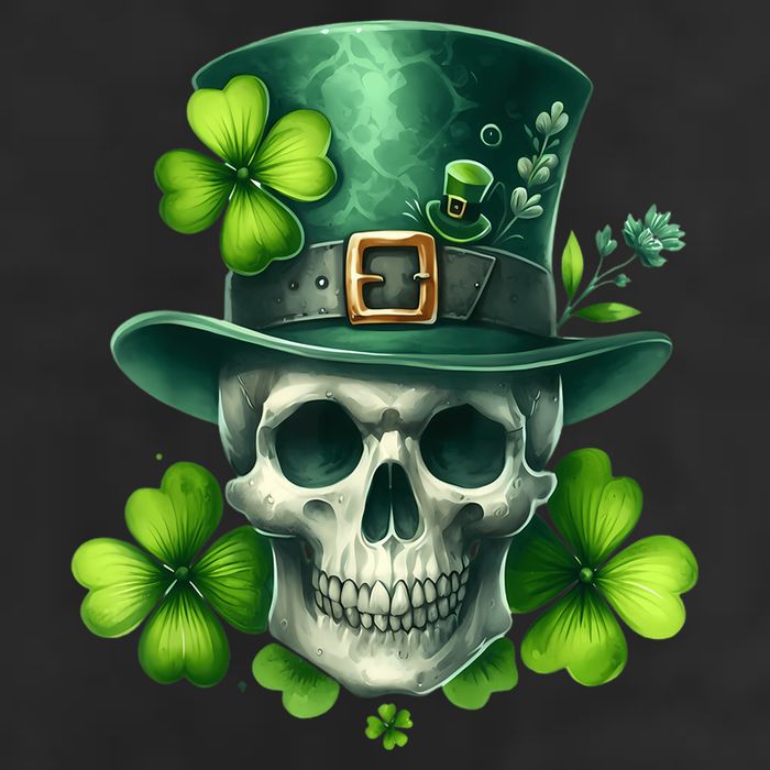 Saint Patrick Irish Sugar Skull Day Of Dead St Patricks Day 7 Panel Mesh Trucker Snapback Hat
