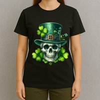 Saint Patrick Irish Sugar Skull Day Of Dead St Patricks Day T-Shirt