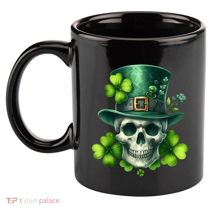 Saint Patrick Irish Sugar Skull Day Of Dead St Patricks Day 11oz C Handle Ceramic Mug