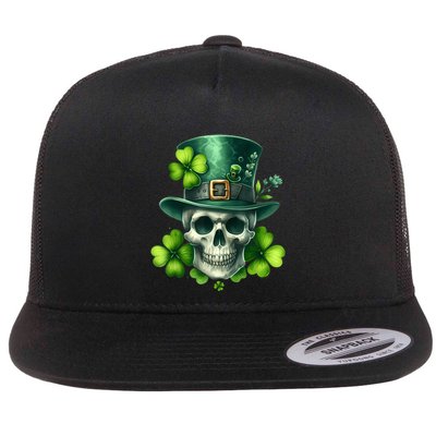 Saint Patrick Irish Sugar Skull Day Of Dead St Patricks Day Flatbill Hat