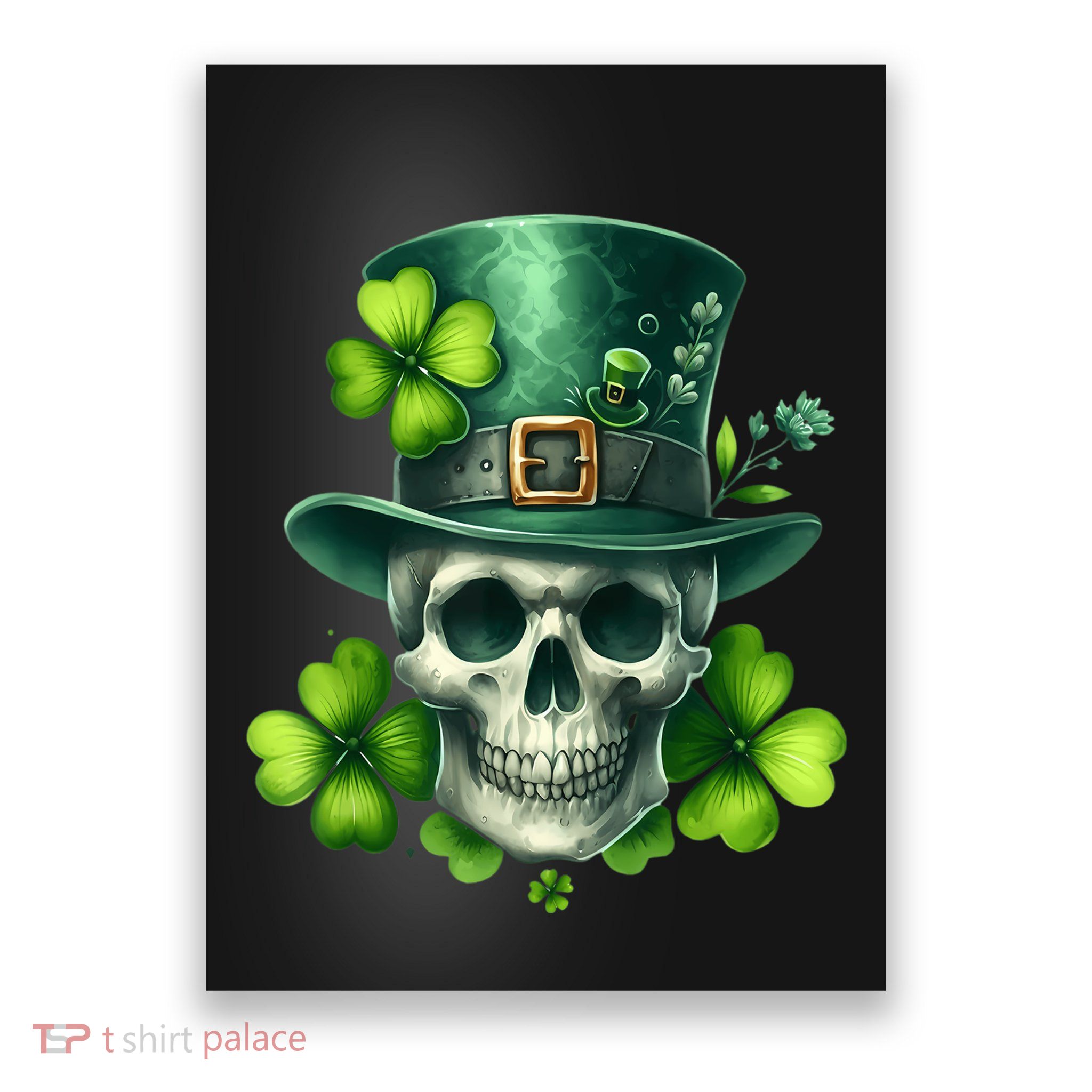 Saint Patrick Irish Sugar Skull Day Of Dead St Patricks Day Poster