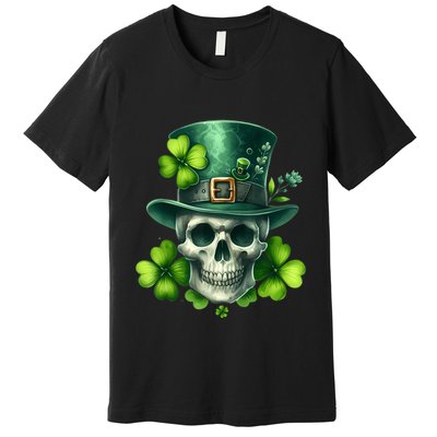 Saint Patrick Irish Sugar Skull Day Of Dead St Patricks Day Premium T-Shirt