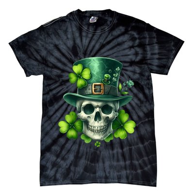 Saint Patrick Irish Sugar Skull Day Of Dead St Patricks Day Tie-Dye T-Shirt