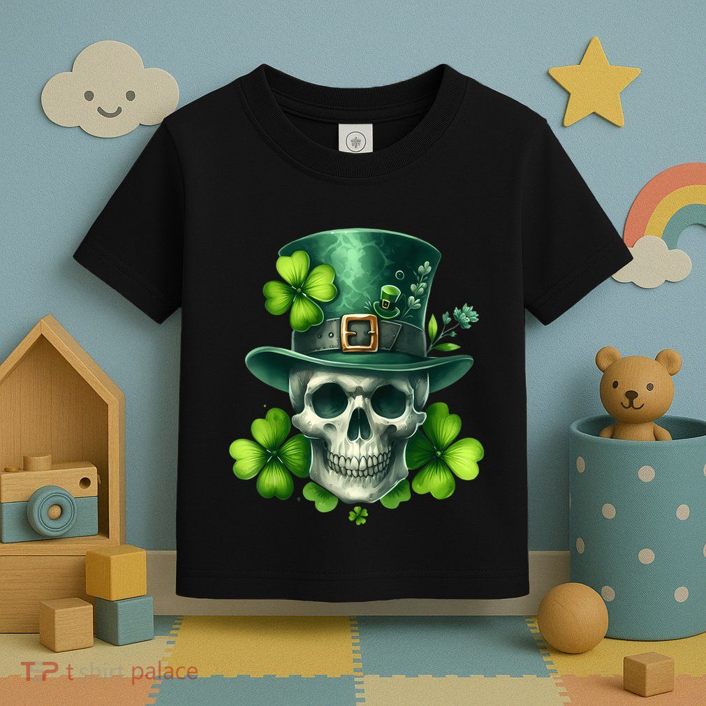 Saint Patrick Irish Sugar Skull Day Of Dead St Patricks Day Toddler T-Shirt