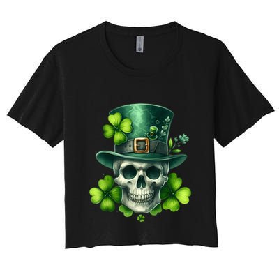 Saint Patrick Irish Sugar Skull Day Of Dead St Patricks Day Crop Top