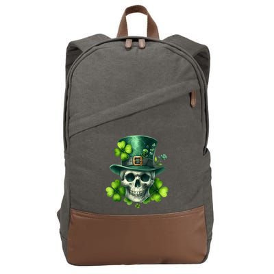 Saint Patrick Irish Sugar Skull Day Of Dead St Patricks Day Cotton Canvas Backpack