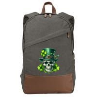 Saint Patrick Irish Sugar Skull Day Of Dead St Patricks Day Cotton Canvas Backpack