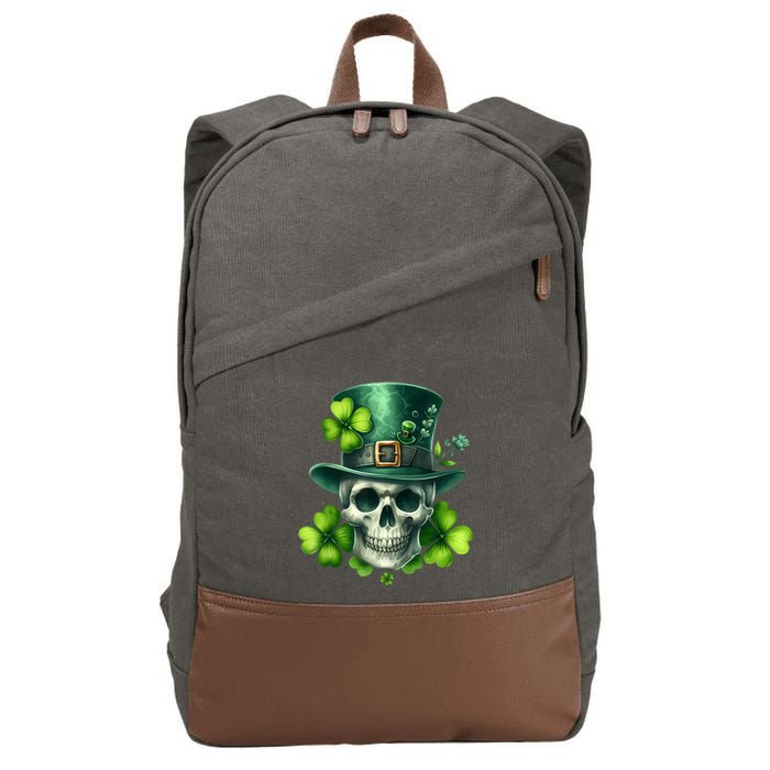 Saint Patrick Irish Sugar Skull Day Of Dead St Patricks Day Cotton Canvas Backpack