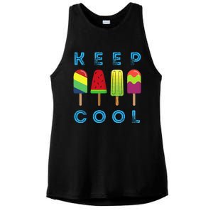 Summer Popsicle Ice Popsicle Lolly Cool Ladies PosiCharge Tri-Blend Wicking Tank