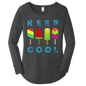 Summer Popsicle Ice Popsicle Lolly Cool Women's Perfect Tri Tunic Long Sleeve Shirt