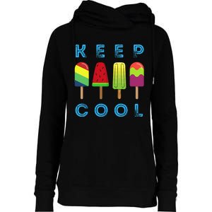 Summer Popsicle Ice Popsicle Lolly Cool Womens Funnel Neck Pullover Hood