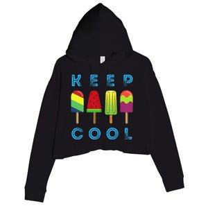 Summer Popsicle Ice Popsicle Lolly Cool Crop Fleece Hoodie