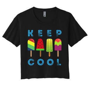 Summer Popsicle Ice Popsicle Lolly Cool Women's Crop Top Tee