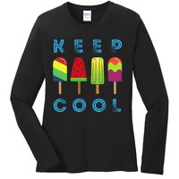 Summer Popsicle Ice Popsicle Lolly Cool Ladies Long Sleeve Shirt