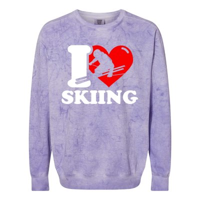 Ski Presents I Love Skiing T Funny Ski Lover Gift Colorblast Crewneck Sweatshirt