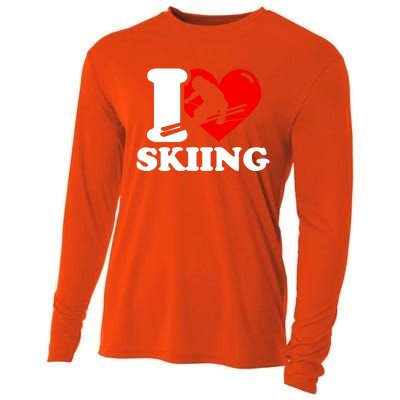 Ski Presents I Love Skiing T Funny Ski Lover Gift Cooling Performance Long Sleeve Crew