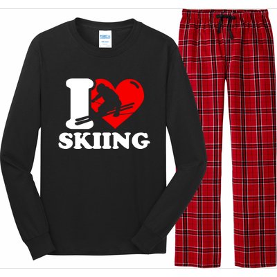 Ski Presents I Love Skiing T Funny Ski Lover Gift Long Sleeve Pajama Set