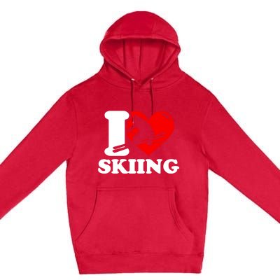 Ski Presents I Love Skiing T Funny Ski Lover Gift Premium Pullover Hoodie