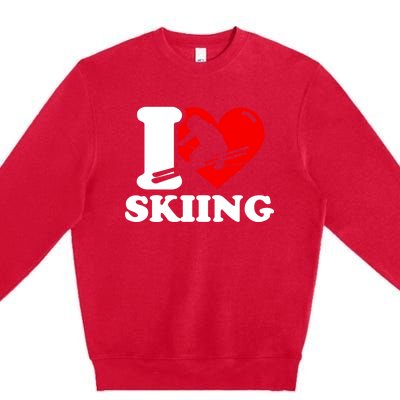 Ski Presents I Love Skiing T Funny Ski Lover Gift Premium Crewneck Sweatshirt