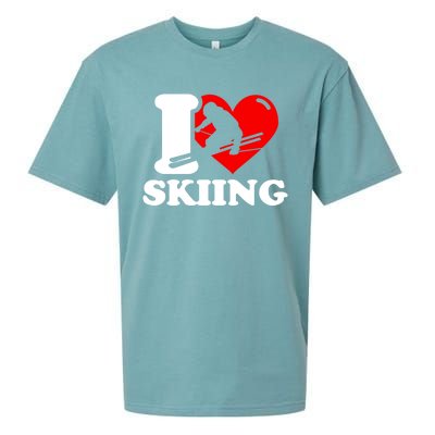 Ski Presents I Love Skiing T Funny Ski Lover Gift Sueded Cloud Jersey T-Shirt