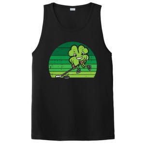 Shamrock Playing Ice Hockey St Patricks Day Gift PosiCharge Competitor Tank